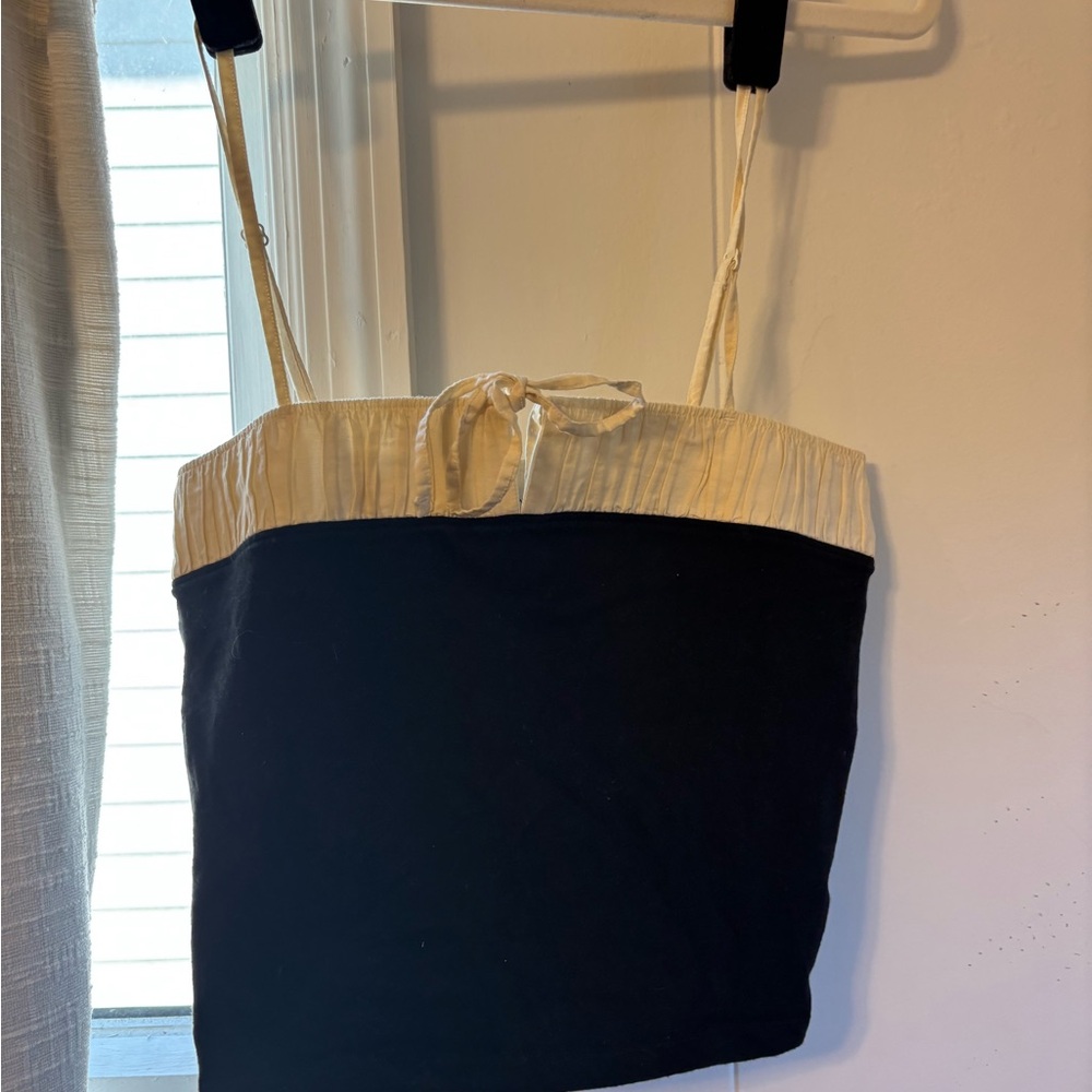 Elegant Black and Cream Women's Top